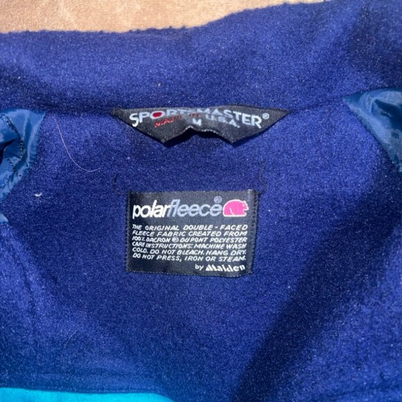 Cooper Tire Sportsmaster Polar Fleece‎ Jacket Teal/Navy Fleece Lined  Sz M (AA3) - Picture 3 of 7